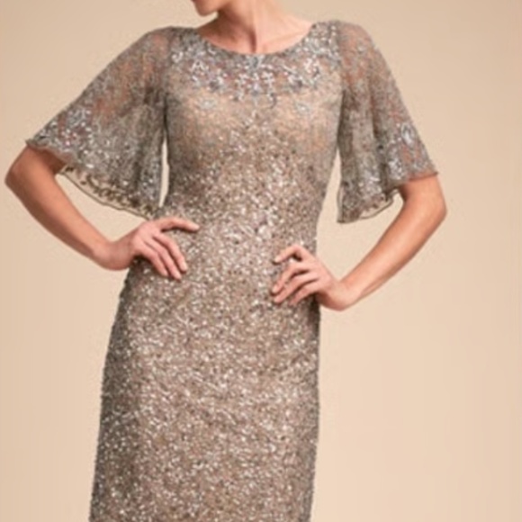 BHLDN Dresses & Skirts - BHLDN Helen Dress Silver Size 10 EUC